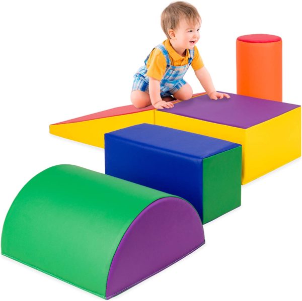 Best Choice Products 5-Piece Kids Climb & Crawl Soft Foam Block Activity Play Structures